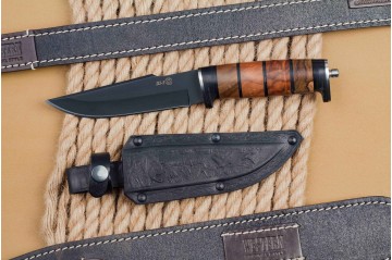 Нож Ш-5 AUS-8 стоунвош черный наборная рукоять