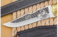 Нож Скорпион большой AUS-8 дерево латунь 