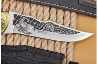 Нож Скорпион большой AUS-8 дерево латунь 