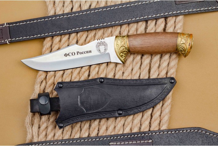 Нож Скорпион М - латунь с символикой ФСО Кизляр 