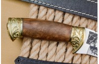 Нож Скорпион малый AUS-8 дерево латунь 