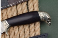 Нож Сокол дамасск художественное литье 