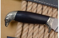 Нож Сокол дамасск художественное литье 