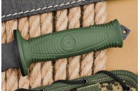 Нож Сталкер AUS-8 стоунвош черный эластрон олива 