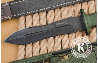Нож Сталкер AUS-8 стоунвош черный эластрон олива 