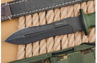 Нож Сталкер AUS-8 стоунвош черный эластрон олива 