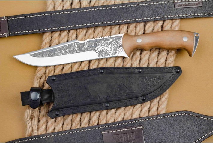 Нож Тайга большая AUS-8 художественно-оформленный 