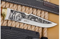 Нож Тайга большая AUS-8 дерево латунь 