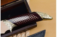 Нож Змея D2, полированный, унцукуль, латунь 