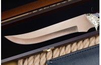 Нож Змея D2, полированный, унцукуль, латунь 