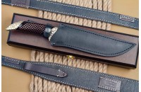 Нож Змея D2, полированный, унцукуль, латунь 