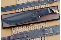 Нож Змея D2, полированный, унцукуль, латунь 