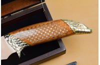 Нож Змея D2, полированный, унцукуль, латунь 