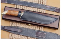 Нож Змея D2, полированный, унцукуль, латунь 