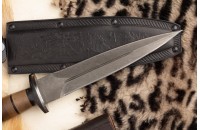 Нож КО-2 - дамаск дерево кожа 