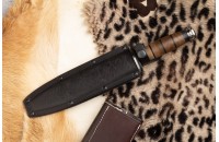 Нож КО-2 - дамаск дерево кожа 