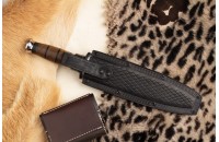 Нож КО-2 - дамаск дерево кожа 