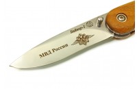 Нож складной Байкер 1 - дерево с символикой МВД 