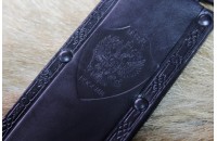 Нож КО-2 - кавказский орех/кожа с символикой МВД 