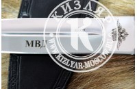 Нож КО-2 - кавказский орех/кожа с символикой МВД 
