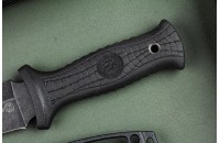 Нож Страж AUS-8 стоунвош черный эластрон 