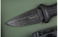 Нож Страж AUS-8 стоунвош черный эластрон 