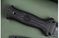 Нож Страж AUS-8 стоунвош черный эластрон 