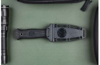 Нож Страж AUS-8 стоунвош черный эластрон 