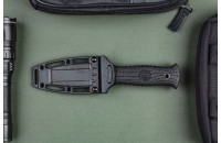 Нож Страж AUS-8 стоунвош черный эластрон 