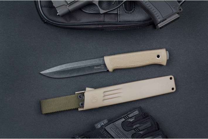 Нож Филин BlackWash песочный 