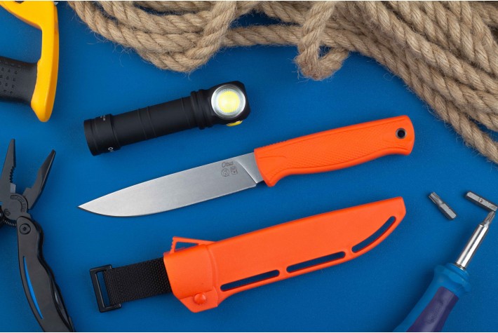 Нож Отус StonWash оранжевый 