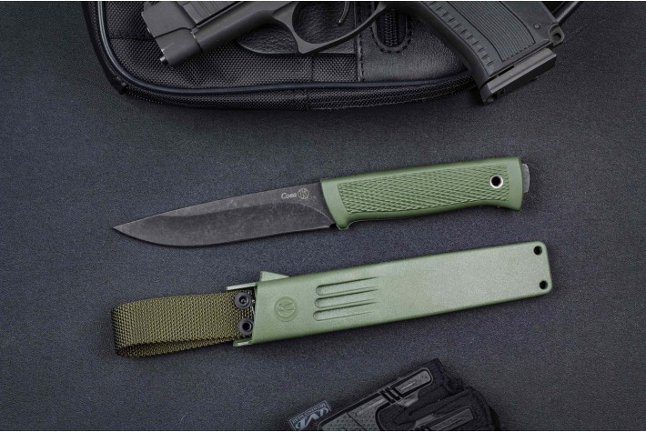 Нож Сова BlackWash олива эластрон 