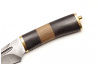 Нож Каспий дамасск латунь 