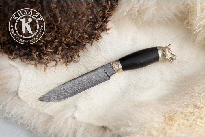 Нож Лайка дамасск художественное литье 