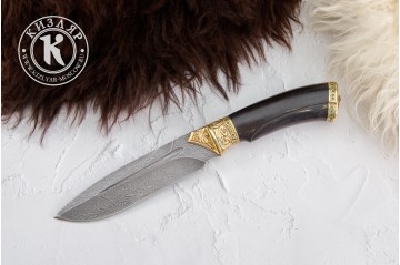 Нож Леопард дамасск художественное литье