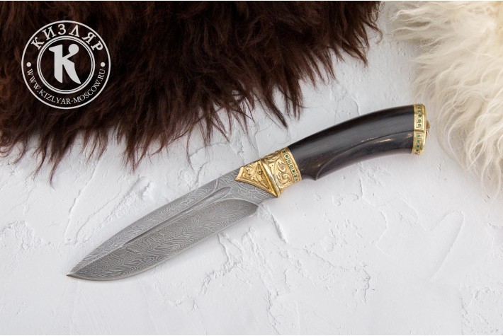 Нож Леопард дамасск художественное литье 