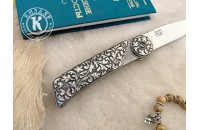 Нож складной Байкер 1 х12мф плашки серебро 