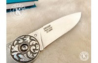 Нож складной Байкер 1 х12мф плашки серебро 