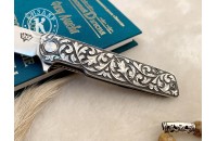 Нож складной Чила плашки серебро 