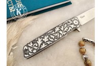 Нож складной Чила плашки серебро 