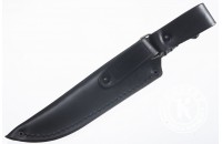 Нож Финский AUS-8 стоунвош черный эластрон 