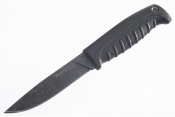 Нож Финский AUS-8 стоунвош черный эластрон