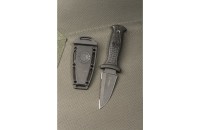 Нож Страж AUS-8 стоунвош черный эластрон 