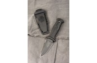 Нож Страж AUS-8 стоунвош черный эластрон 