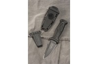 Нож Страж AUS-8 стоунвош черный эластрон 