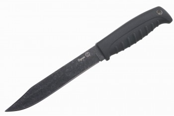 Нож Таран Х12МФ стоунвош черный эластрон
