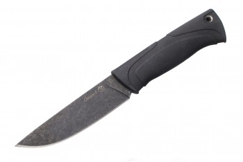 Нож Стерх-1 Х12МФ стоунвош черный эластрон 
