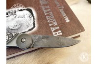 Нож складной Байкер 2 дамасск плашки серебро 
