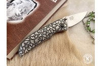 Нож складной Ирбис х12мф плашки серебро 