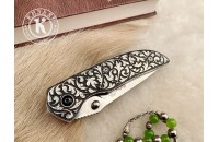 Нож складной Ирбис х12мф плашки серебро 